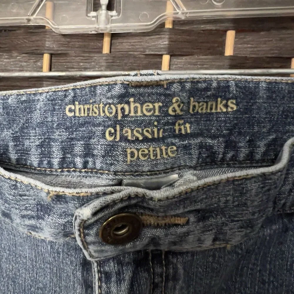 Christopher & Banks Ashburn Jeans 16P High Rise Classic Straight Stretch 34x26